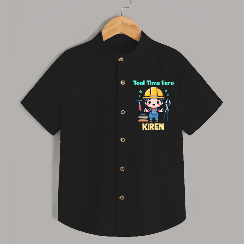 Tool Time Hero Shirt | Custom Baby Shirt for Festival and Fun - BLACK - 0 - 6 Months Old (Chest 23")