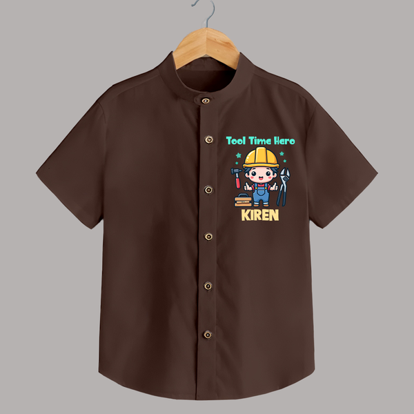  Tool Time Hero Shirt - CHOCOLATE BROWN - 0 - 6 Months Old (Chest 23")