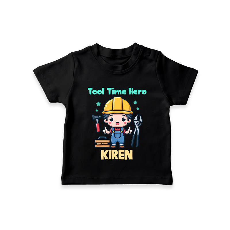 Tool Time Hero Tshirt | Custom Baby Tshirt for Festival and Fun - BLACK - 0-5 Months Old (Chest 17")