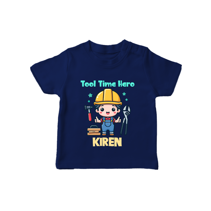 Tool Time Hero Tshirt | Custom Baby Tshirt for Festival and Fun - NAVY BLUE - 0-5 Months Old (Chest 17")
