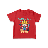 Tool Time Hero Tshirt | Custom Baby Tshirt for Festival and Fun - RED - 0-5 Months Old (Chest 17")