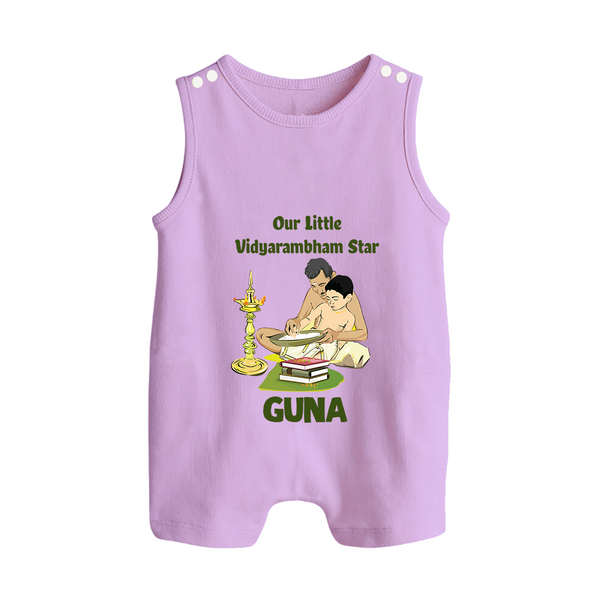 Our Little Vidyarambham Star Romper Suit | Personalized Baby Romper Suit for Learning and Celebration - LILAC - 0 - 5 Months Old (Chest 18")