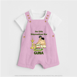 Our Little Vidyarambham Star Dungaree Set | Personalized Baby Dungaree Set for Learning and Celebration - BABY PINK - 0 - 5 Months Old (Chest 18")