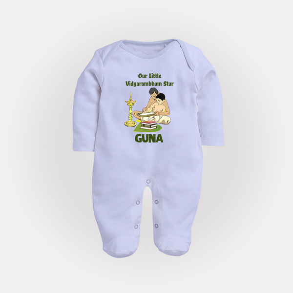  Little Vidyarambham Star Full Body Suit - BABY BLUE - New Born (Chest 7.5")