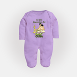 Our Little Vidyarambham Star Sleep Suit | Personalized Baby Sleep Suit for Learning and Celebration - LILAC - New Born (Chest 7.5")