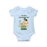 Our Little Vidyarambham Star Romper | Personalized Baby Romper for Learning and Celebration - BABY BLUE - New Born (Chest 14")
