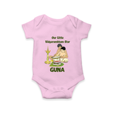 Our Little Vidyarambham Star Romper | Personalized Baby Romper for Learning and Celebration - BABY PINK - New Born (Chest 14")