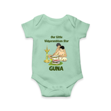  Little Vidyarambham Star Romper - MINT GREEN - New Born (Chest 14")