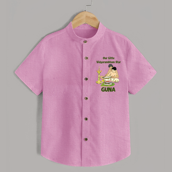  Little Vidyarambham Star Shirt - BABY PINK - 0 - 6 Months Old (Chest 23")