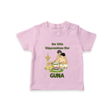 Our Little Vidyarambham Star Tshirt | Personalized Baby Tshirt for Learning and Celebration - BABY PINK - 0-5 Months Old (Chest 17")