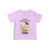 Our Little Vidyarambham Star Tshirt | Personalized Baby Tshirt for Learning and Celebration - LILAC - 0-5 Months Old (Chest 17")