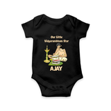  Little Vidyarambham Star Romper - BLACK - New Born (Chest 14")