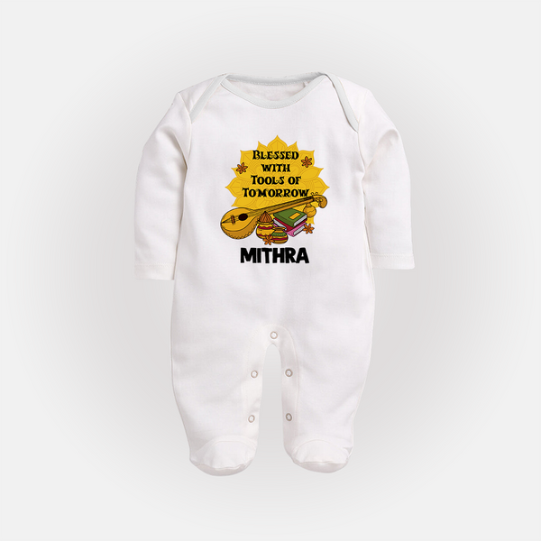  Blessed With Tools Of Tomorrow Full Body Suit - WHITE - New Born (Chest 7.5")