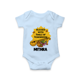 Blessed With Tools of Tomorrow Romper | Custom Baby Romper for Ayudha Puja - BABY BLUE - New Born (Chest 14")