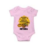 Blessed With Tools of Tomorrow Romper | Custom Baby Romper for Ayudha Puja - BABY PINK - New Born (Chest 14")