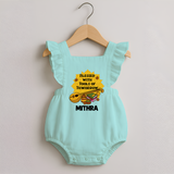 Blessed With Tools of Tomorrow Romper Frock | Custom Baby Romper Frock for Ayudha Puja - MINT GREEN - 0 - 3 Months Old (Chest 19")
