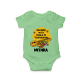 Blessed With Tools of Tomorrow Romper | Custom Baby Romper for Ayudha Puja - GREEN - New Born (Chest 14")