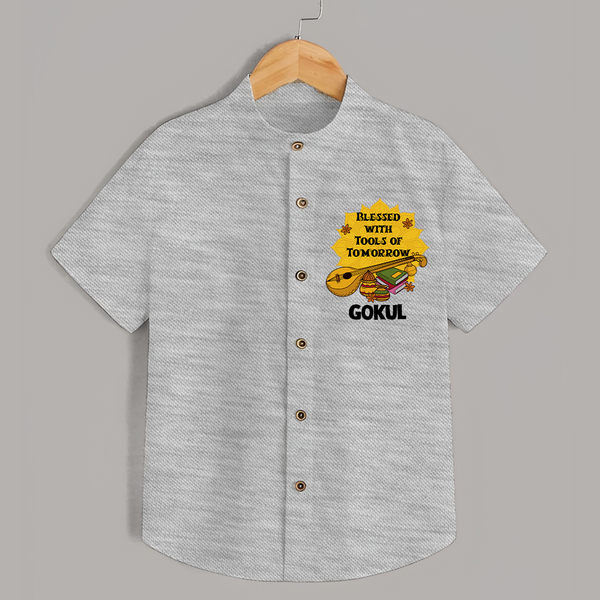  Blessed With Tools Of Tomorrow Shirt - GREY - 0 - 6 Months Old (Chest 23")