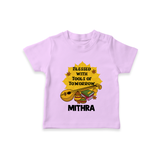 Blessed With Tools of Tomorrow Tshirt | Custom Baby Tshirt for Ayudha Puja - LILAC - 0-5 Months Old (Chest 17")