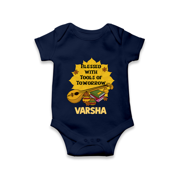  Blessed With Tools Of Tomorrow Romper - NAVY BLUE - New Born (Chest 14")
