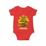 Blessed With Tools of Tomorrow Romper | Custom Baby Romper for Ayudha Puja - RED - New Born (Chest 14")
