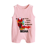  Books To Bikes Ayudha Puja Button Romper - BABY PINK - New Born (Chest 18")