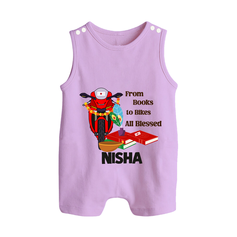 From Books to Bikes All Blessed Romper Suit | Personalized Baby Romper Suit for Little Learners - LILAC - 0 - 5 Months Old (Chest 18")