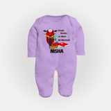 From Books to Bikes All Blessed Sleep Suit | Personalized Baby Sleep Suit for Little Learners - LILAC - New Born (Chest 7.5")