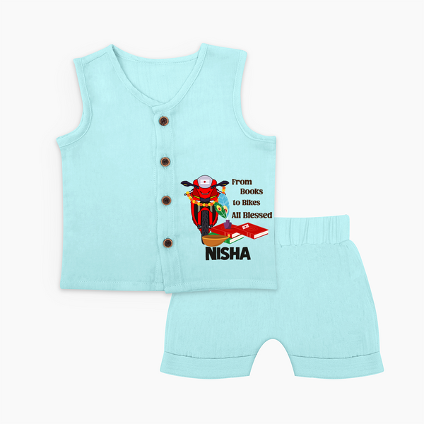 From Books to Bikes All Blessed Jabla Set | Personalized Baby Jabla Set for Little Learners - BABY BLUE - 0 - 3 Months Old (Chest 9.8")