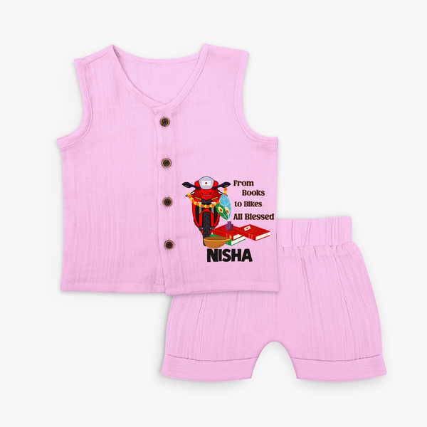  Books To Bikes Ayudha Puja Jabla Set - BABY PINK - 0 - 3 Months Old (Chest 9.8")