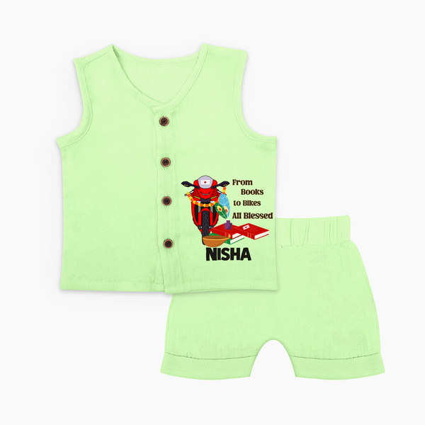  Books To Bikes Ayudha Puja Jabla Set - PASTEL GREEN - 0 - 3 Months Old (Chest 9.8")