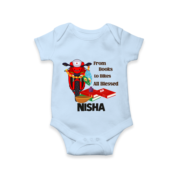  Books To Bikes Ayudha Puja Romper - BABY BLUE - New Born (Chest 14")