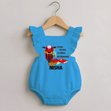From Books to Bikes All Blessed Romper Frock | Personalized Baby Romper Frock for Little Learners - SKY BLUE - 0 - 3 Months Old (Chest 19")
