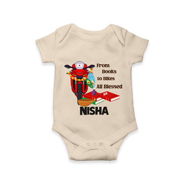 Books To Bikes Ayudha Puja Romper - IVORY - New Born (Chest 14")