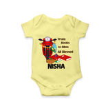  Books To Bikes Ayudha Puja Romper - PASTEL YELLOW - New Born (Chest 14")