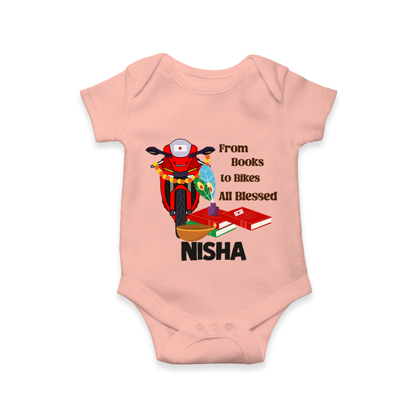  Books To Bikes Ayudha Puja Romper - PEACH - New Born (Chest 14")