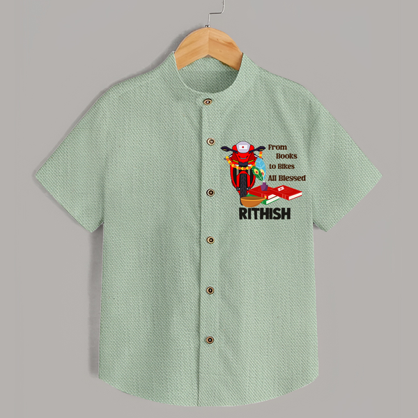  Books To Bikes Ayudha Puja Shirt - MINT GREEN - 0 - 6 Months Old (Chest 23")