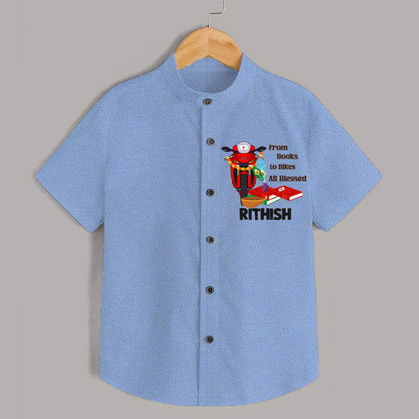  Books To Bikes Ayudha Puja Shirt - SKY BLUE - 0 - 6 Months Old (Chest 23")