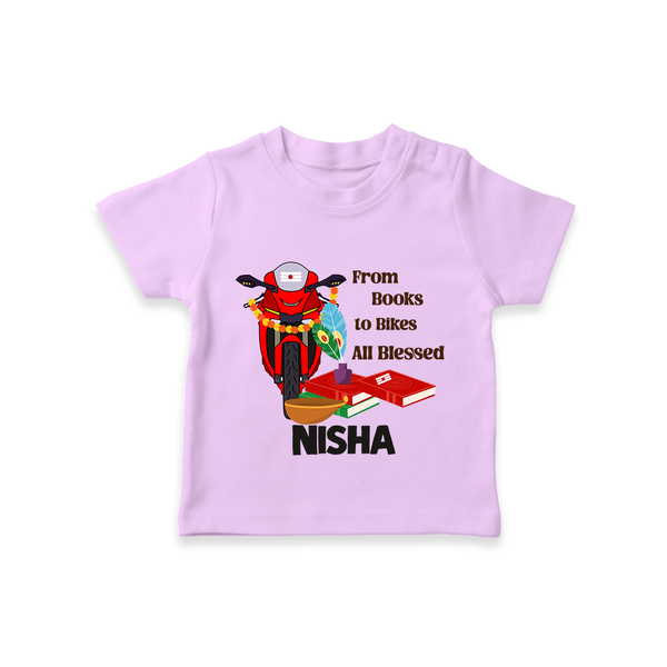  Books To Bikes Ayudha Puja T shirt - LILAC - 0-5 Months Old (Chest 17")