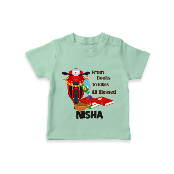  Books To Bikes Ayudha Puja T shirt - MINT GREEN - 0-5 Months Old (Chest 17")