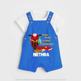 From Books to Bikes All Blessed Dungaree Set | Personalized Baby Dungaree Set for Little Learners - COBALT BLUE - 0 - 5 Months Old (Chest 18")