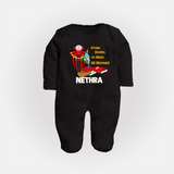 From Books to Bikes All Blessed Sleep Suit | Personalized Baby Sleep Suit for Little Learners - BLACK - New Born (Chest 7.5")