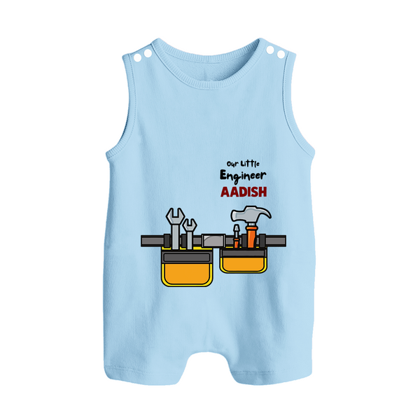  Little Engineer Tool Master Button Romper - BABY BLUE - New Born (Chest 18")
