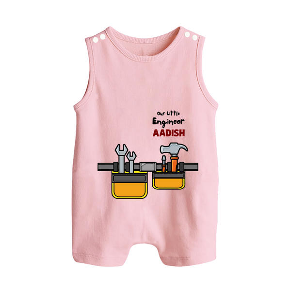  Little Engineer Tool Master Button Romper - BABY PINK - New Born (Chest 18")
