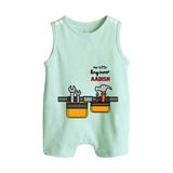 Our Little Engineer Romper Suit | Custom Baby Romper Suit for Festival and Learning - MINT GREEN - 0 - 5 Months Old (Chest 18")