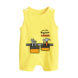  Little Engineer Tool Master Button Romper - PASTEL YELLOW - New Born (Chest 18")