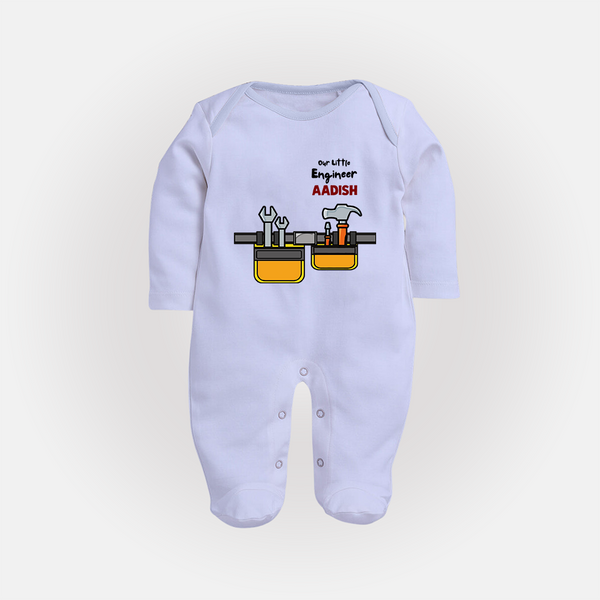 Our Little Engineer Sleep Suit | Custom Baby Sleep Suit for Festival and Learning - BABY BLUE - New Born (Chest 7.5")