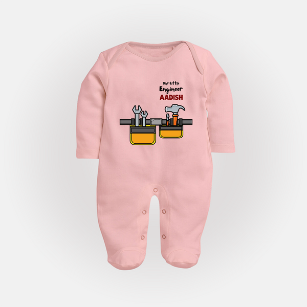  Little Engineer Tool Master Full Body Suit - BABY PINK - New Born (Chest 7.5")