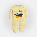 Our Little Engineer Sleep Suit | Custom Baby Sleep Suit for Festival and Learning - PASTEL YELLOW - New Born (Chest 7.5")