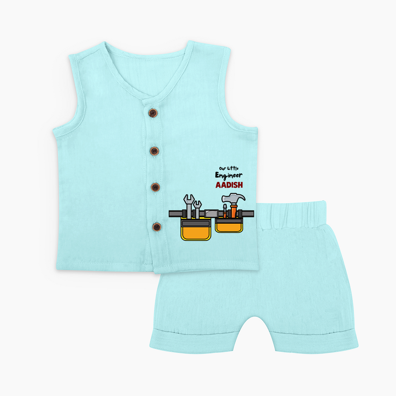 Our Little Engineer Jabla Set | Custom Baby Jabla Set for Festival and Learning - BABY BLUE - 0 - 3 Months Old (Chest 9.8")